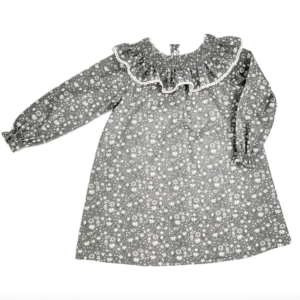 Vestido flor cuello nido